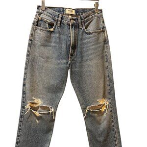 AGOLDE “Mia” Mid-Rise Straight Jeans – Distressed/Ripped